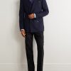 Double-Breasted Pinstriped Wool Suit Jacket - OU Double-Breasted Pinstriped Wool Suit Jacket - OU