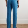 Slim-Fit Straight-Leg Linen Suit Trousers - BK Slim-Fit Straight-Leg Linen Suit Trousers - BK