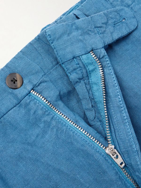 Slim-Fit Straight-Leg Linen Suit Trousers - E1 Slim-Fit Straight-Leg Linen Suit Trousers - E1