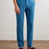 Slim-Fit Straight-Leg Linen Suit Trousers - FR Slim-Fit Straight-Leg Linen Suit Trousers - FR