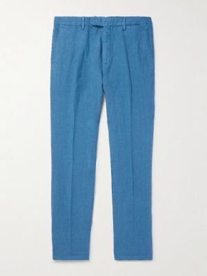 Slim-Fit Straight-Leg Linen Suit Trousers