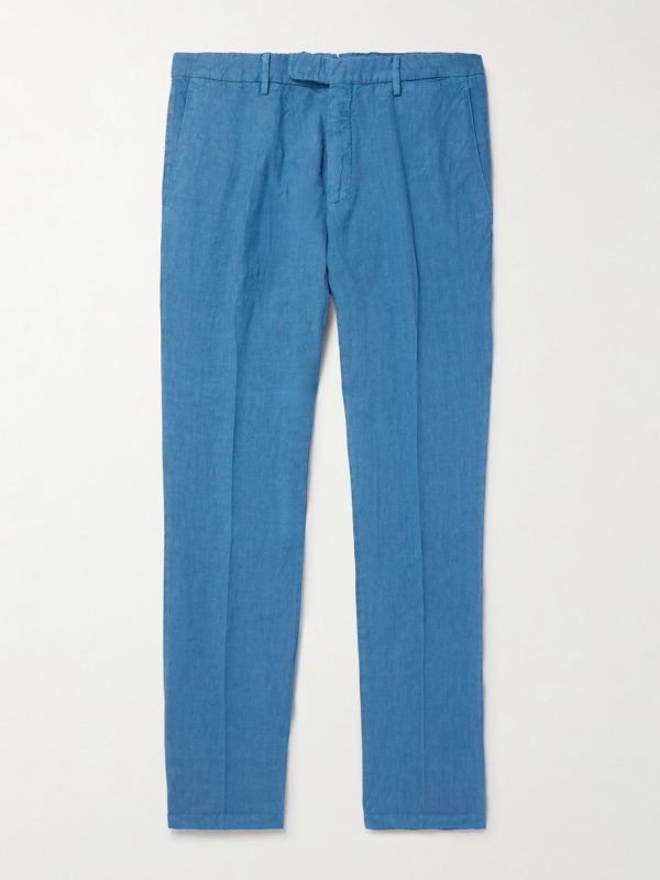 Slim-Fit Straight-Leg Linen Suit Trousers Slim-Fit Straight-Leg Linen Suit Trousers