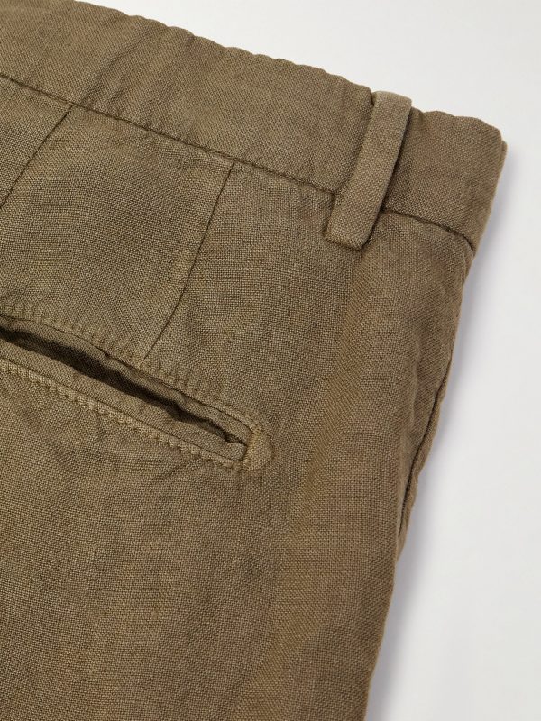 Slim-Fit Straight-Leg Linen Suit Trousers - CU Slim-Fit Straight-Leg Linen Suit Trousers - CU