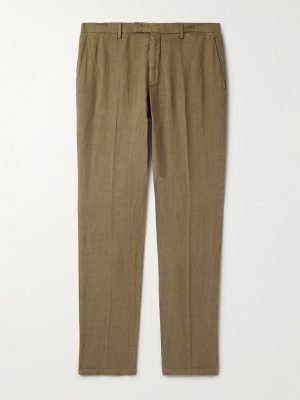 Slim-Fit Straight-Leg Linen Suit Trousers