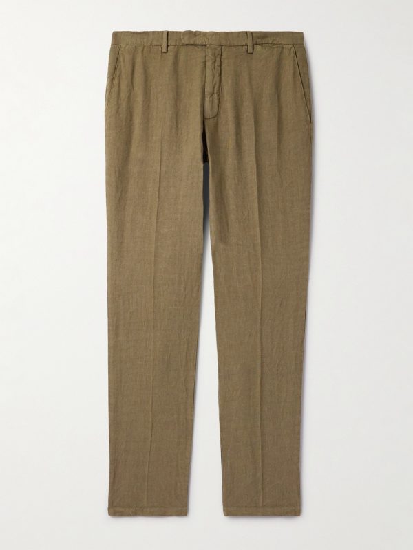 Slim-Fit Straight-Leg Linen Suit Trousers Slim-Fit Straight-Leg Linen Suit Trousers