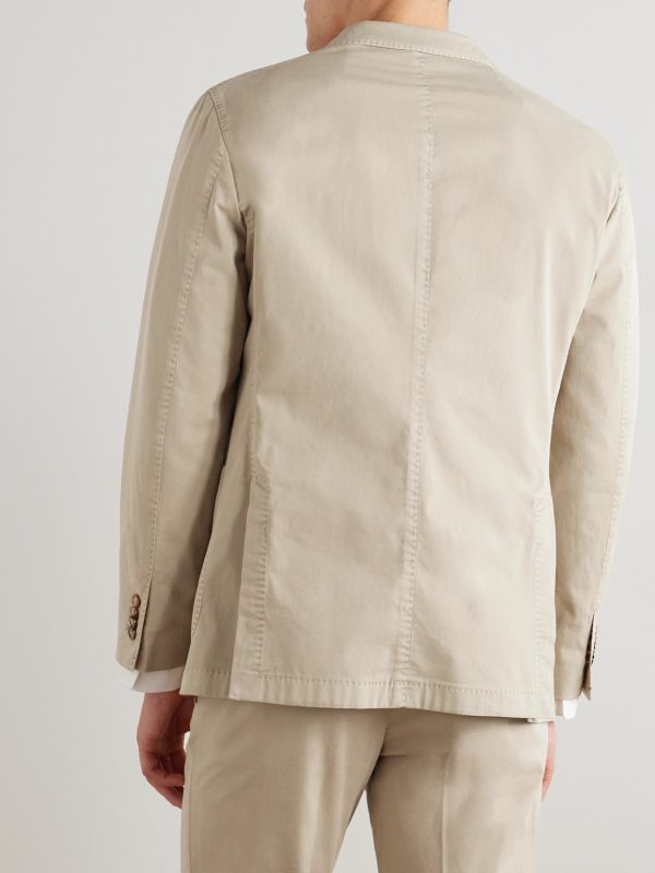 Cotton-Blend Twill Suit Jacket - BK Cotton-Blend Twill Suit Jacket - BK