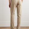 Slim-Fit Straight-Leg Stretch-Cotton Suit Trousers - BK