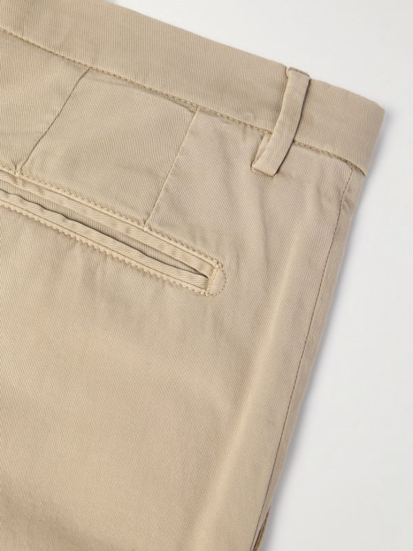 Slim-Fit Straight-Leg Stretch-Cotton Suit Trousers - CU