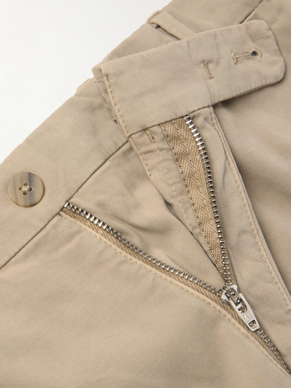 Slim-Fit Straight-Leg Stretch-Cotton Suit Trousers - E1