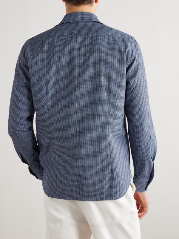 David Checked Cotton-Blend Overshirt - BK