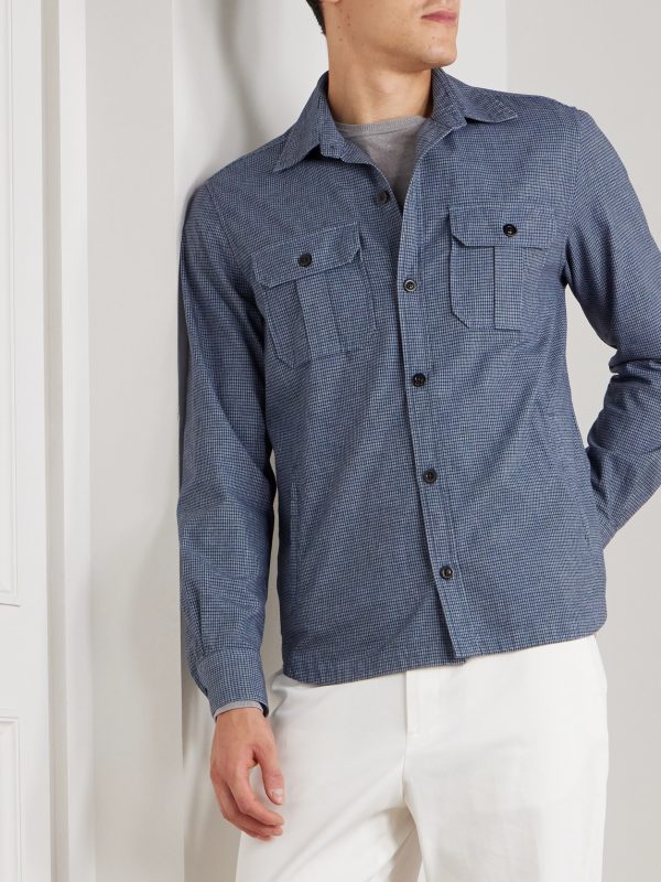 David Checked Cotton-Blend Overshirt - FR