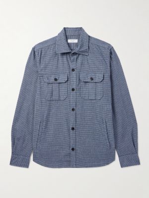 David Checked Cotton-Blend Overshirt