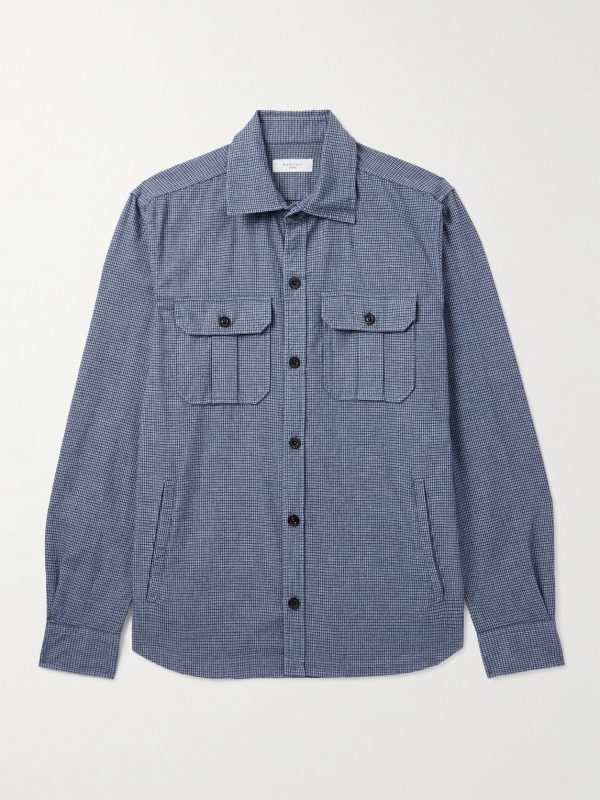 David Checked Cotton-Blend Overshirt