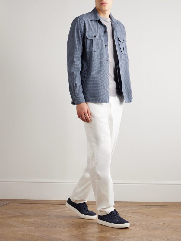 David Checked Cotton-Blend Overshirt - OU
