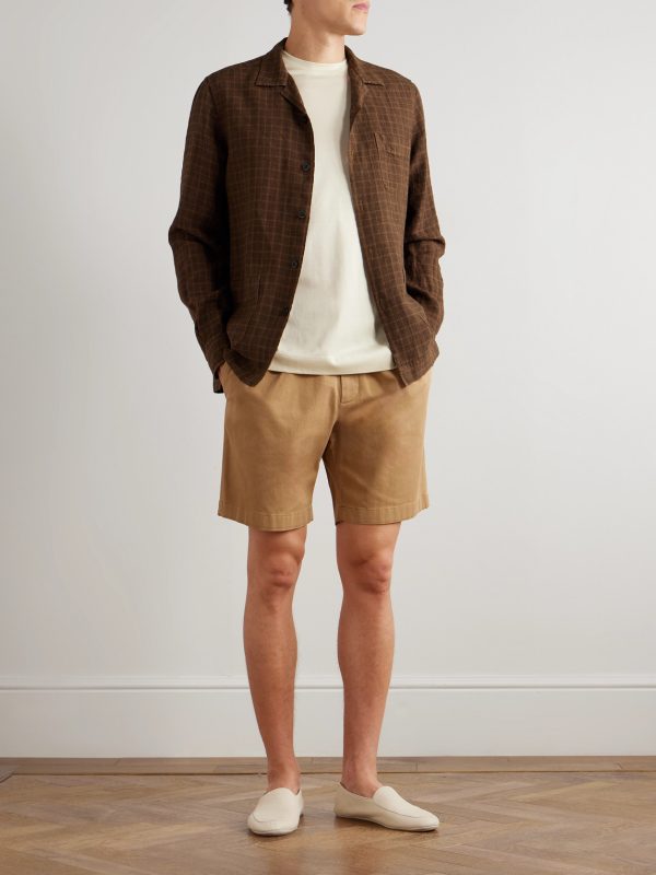 Camp-Collar Checked Linen Overshirt - OU Camp-Collar Checked Linen Overshirt - OU