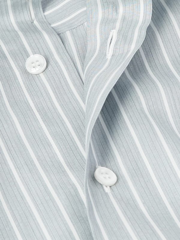 Cutaway-Collar Striped Cotton-Poplin Shirt - CU