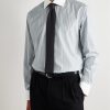 Cutaway-Collar Striped Cotton-Poplin Shirt - FR