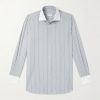 Cutaway-Collar Striped Cotton-Poplin Shirt