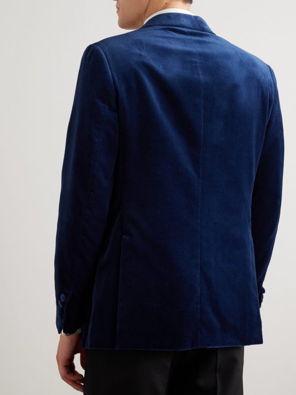 Slim-Fit Cotton-Velvet Tuxedo Jacket - BK Slim-Fit Cotton-Velvet Tuxedo Jacket - BK