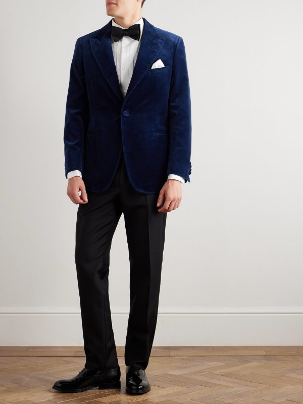 Slim-Fit Cotton-Velvet Tuxedo Jacket - OU Slim-Fit Cotton-Velvet Tuxedo Jacket - OU