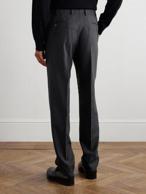 Straight-Leg Wool Suit Trousers - BK Straight-Leg Wool Suit Trousers - BK