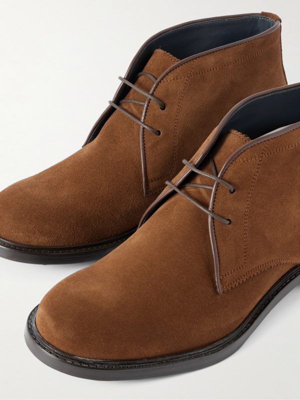 Leather-Trimmed Suede Desert Boots - CU Leather-Trimmed Suede Desert Boots - CU