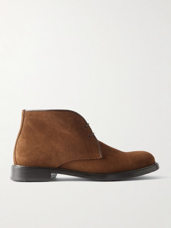 Leather-Trimmed Suede Desert Boots Leather-Trimmed Suede Desert Boots