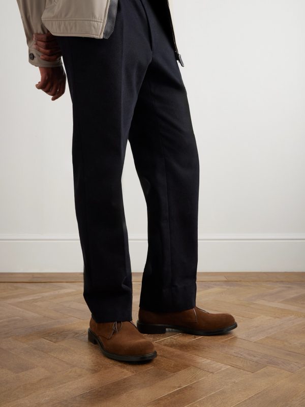 Leather-Trimmed Suede Desert Boots - OU Leather-Trimmed Suede Desert Boots - OU