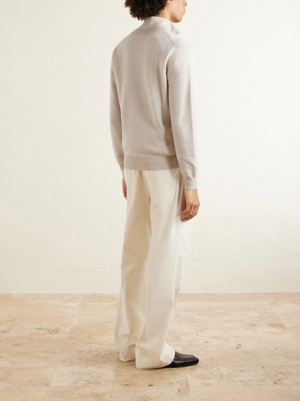 Cashmere and Silk-Blend Half-Zip Sweater - BK Cashmere and Silk-Blend Half-Zip Sweater - BK