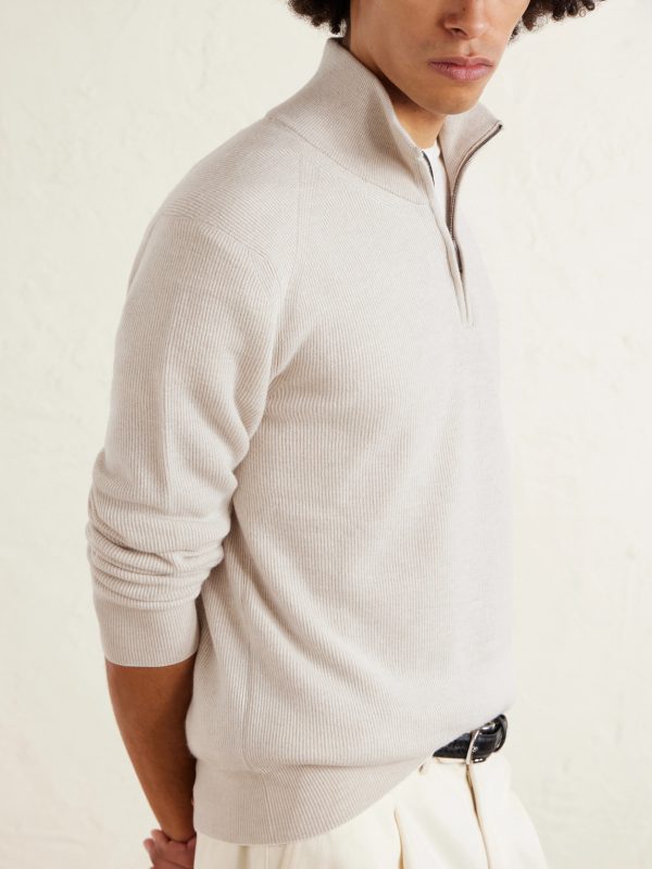 Cashmere and Silk-Blend Half-Zip Sweater - CU Cashmere and Silk-Blend Half-Zip Sweater - CU