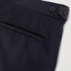 Firenze Tapered Pleated Leather-Trimmed Grain de Poudre Wool Trousers - CU Firenze Tapered Pleated Leather-Trimmed Grain de Poudre Wool Trousers - CU