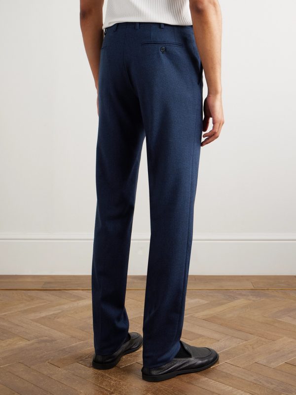 Tapered Checked Wool Suit Trousers - BK Tapered Checked Wool Suit Trousers - BK