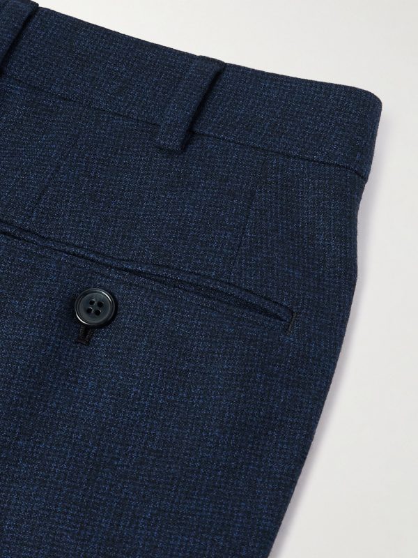Tapered Checked Wool Suit Trousers - CU Tapered Checked Wool Suit Trousers - CU