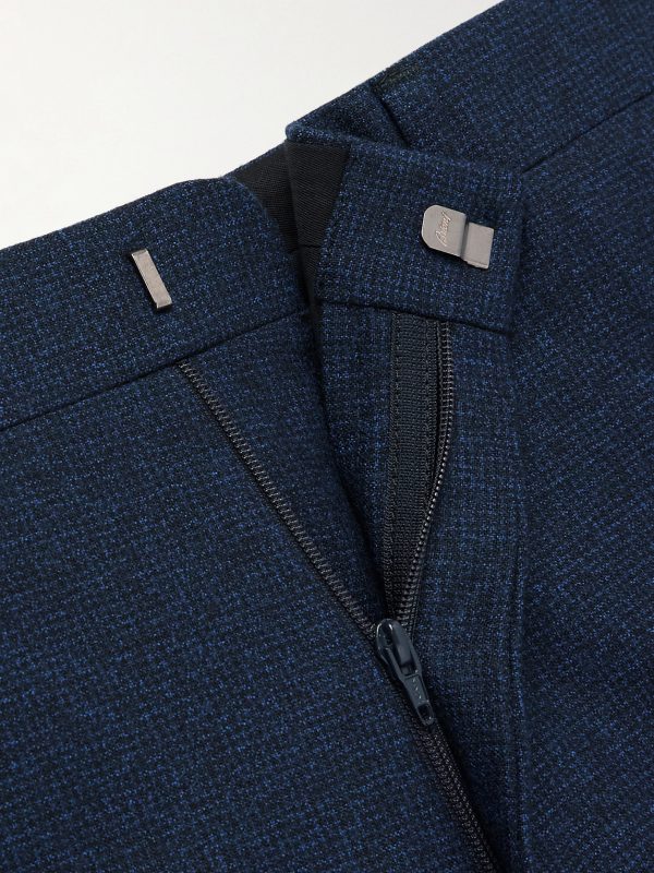 Tapered Checked Wool Suit Trousers - E1 Tapered Checked Wool Suit Trousers - E1