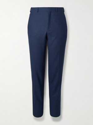 Tapered Checked Wool Suit Trousers