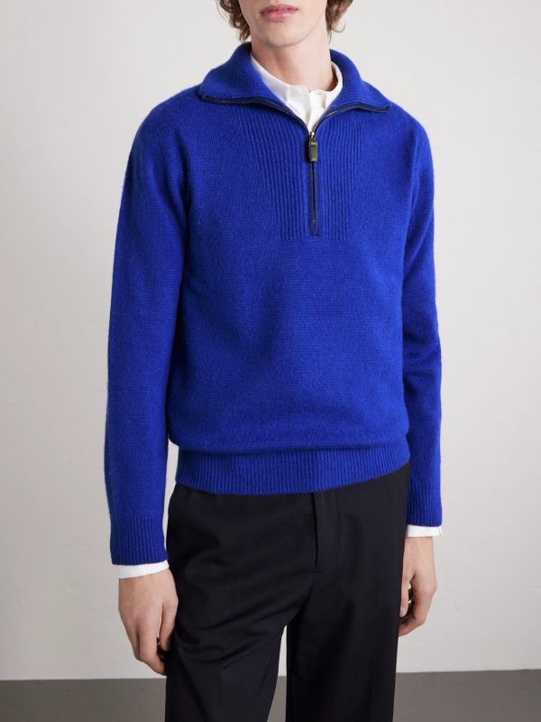 Cashmere and Silk-Blend Half-Zip Sweater - FR Cashmere and Silk-Blend Half-Zip Sweater - FR