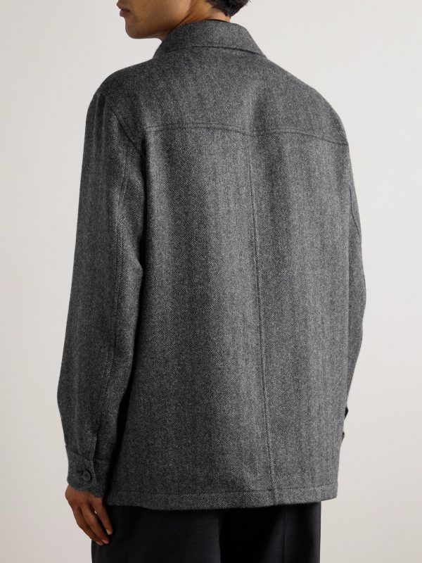 Herringbone Alpaca Chore Jacket - BK Herringbone Alpaca Chore Jacket - BK
