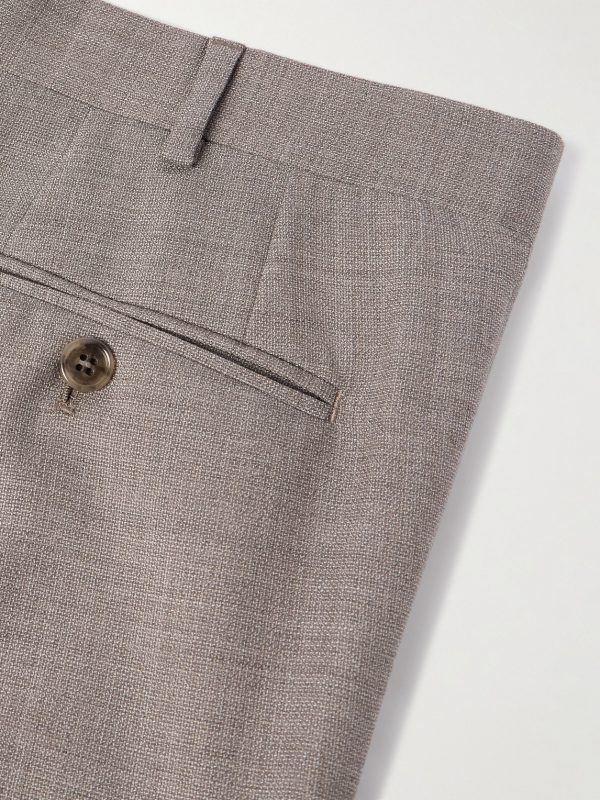Slim-Fit Straight-Leg Textured-Wool Suit Trousers - CU Slim-Fit Straight-Leg Textured-Wool Suit Trousers - CU