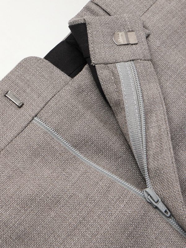 Slim-Fit Straight-Leg Textured-Wool Suit Trousers - E1 Slim-Fit Straight-Leg Textured-Wool Suit Trousers - E1