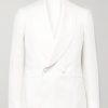 Cantone Shawl-Collar Double-Breasted Linen Tuxedo Jacket Cantone Shawl-Collar Double-Breasted Linen Tuxedo Jacket