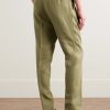 Slim-Fit Pleated Linen Suit Trousers - BK