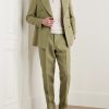 Slim-Fit Pleated Linen Suit Trousers - OU