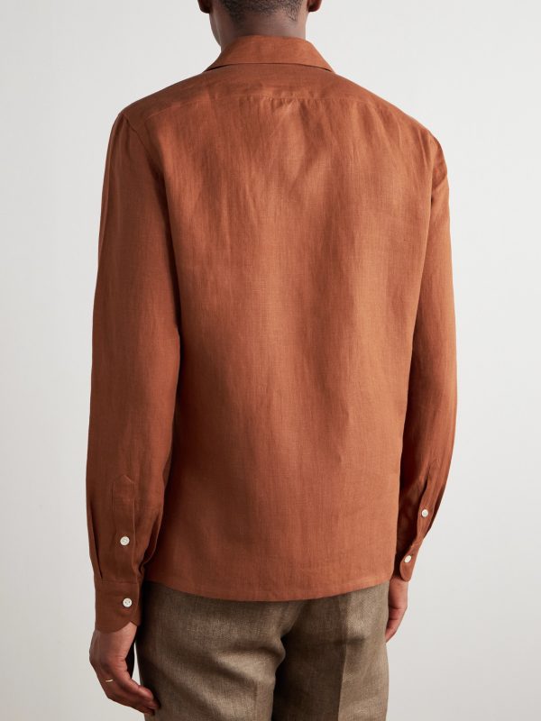 Camp-Collar Linen Shirt - BK