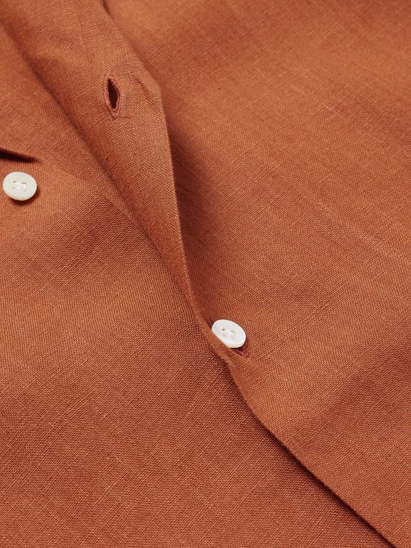 Camp-Collar Linen Shirt - CU