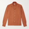 Camp-Collar Linen Shirt