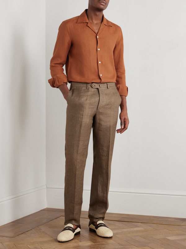 Camp-Collar Linen Shirt - OU