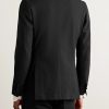 Vesuvio Slim-Fit Double-Breasted Cotton-Blend Seersucker Suit Jacket - BK Vesuvio Slim-Fit Double-Breasted Cotton-Blend Seersucker Suit Jacket - BK
