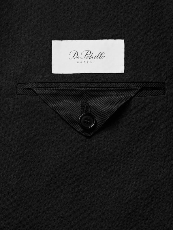 Vesuvio Slim-Fit Double-Breasted Cotton-Blend Seersucker Suit Jacket - E1 Vesuvio Slim-Fit Double-Breasted Cotton-Blend Seersucker Suit Jacket - E1