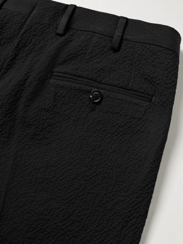 Slim-Fit Cotton-Blend Seersucker Suit Trousers - CU
