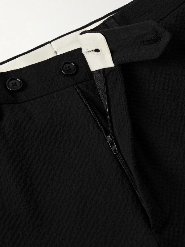 Slim-Fit Cotton-Blend Seersucker Suit Trousers - E1